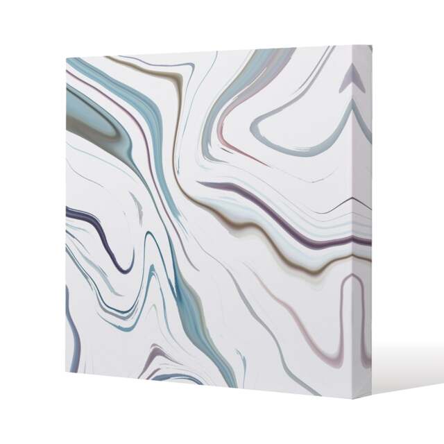 Blue Rippled Marble (Canvas Print) / 77 x 77 x 4cm Multi