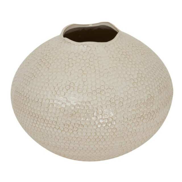 Zaffera Caldron Vase - Ceramic - L37 x W37 x H29 cm - White White