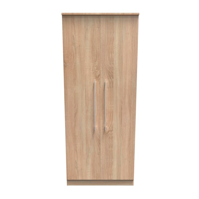 Carlton Double Wardrobe in Bardolino Oak (Ready Assembled) Brown Bardolino Oak