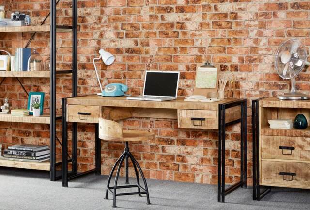 Metro Industrial 2 Drawer Metal & Wooden Desk