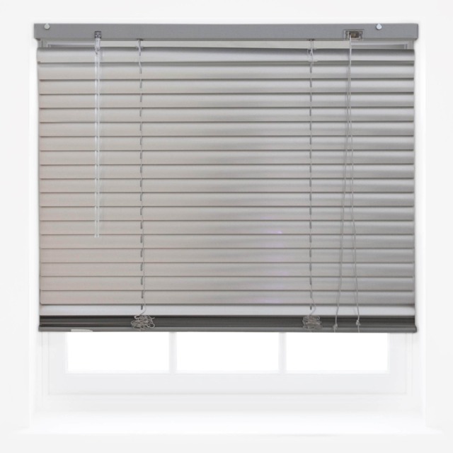 FURNISHED Venetian Window Blinds PVC Curtains Trimmable Shades Silver Silver (W) 120cm x (L) 150cm