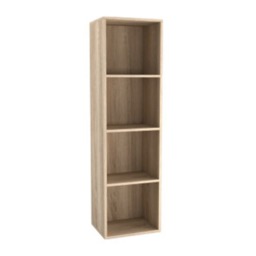 Wooden Bookcase Shelving Display Storage Shelf Unit Wood Shelves Multi Antique Oak - 4 Shelf 1