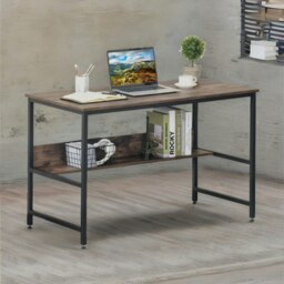 Industrial Rustic 2 Tier Computer Desk Brown