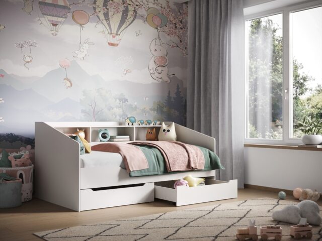 Flair Leni Day Bed with Drawers White