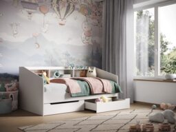 Flair Leni Day Bed with Drawers White