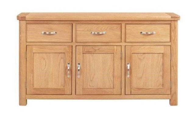 Bologna 3 Door 3 Drawer Sideboard - L44 x W150 x H86 cm - Oak Brown