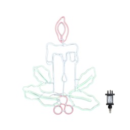 72cm Light up Neon Flex Effect Christmas Candle Decoration with Multi-Coloured LEDs