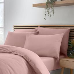 Catherine Lansfield So Soft Non-Iron Standard Pack of 4 Pillowcases Pink Blush Pink Standard