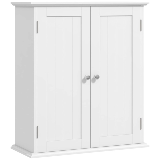 HOMCOM 3-Tier Bathroom Cabinet, Wall-Mounted Medicine Cabinet, White