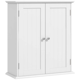 HOMCOM 3-Tier Bathroom Cabinet, Wall-Mounted Medicine Cabinet, White