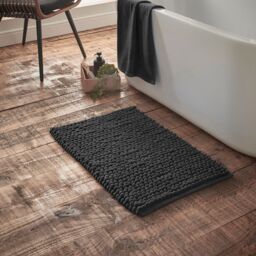 Bianca Aspen Bobble Bath Mat Black 50x80cm