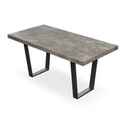 Aria 4-6 Seater Dining Table w Black Legs Brown Oak