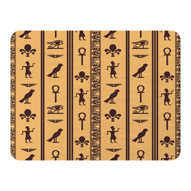 Eye Of Horus Pharaoh Flowers Pyramid Bird Ankh Blanket Multi