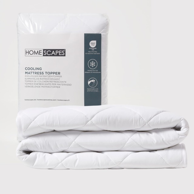 Homescapes Advanced Cooling Mattress Topper White Single 1