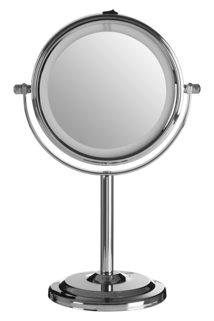 Interiors By Premier Chrome Iron Table Mirror, Durable 27x17cm Swivel Vanity Mirror, Modern Chrome Finis Silver