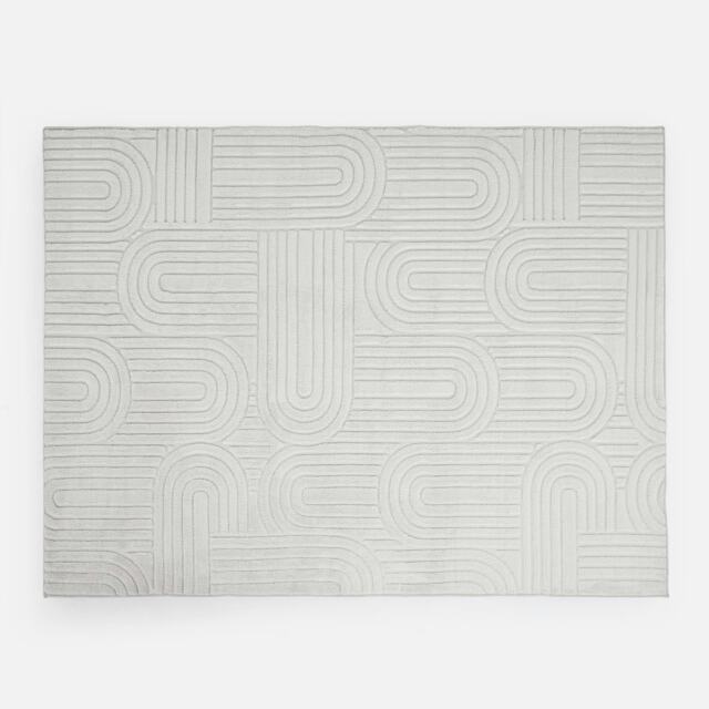OHS Arches Tufted Anti-Slip Indoor Carpet Rug, 80x150cm - Stone
