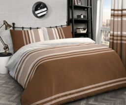 Velosso Tonal Printed Cotton Blend Duvet Cover and Pillowcase Set Brown Double