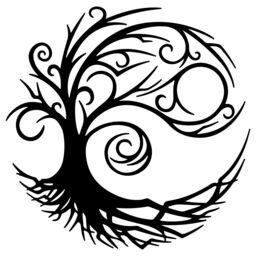 Decortie Tree of Life Silhouette Metal Wall Art 75x75cm Black