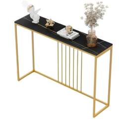 Marble Hallway Console Table Black And Gold Black