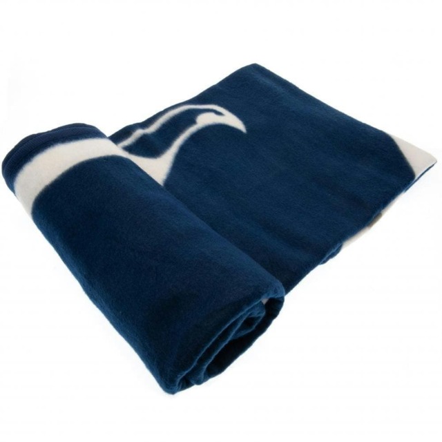 Tottenham Hotspur FC Pulse Design Fleece Blanket - Blue/White - One Size Blue