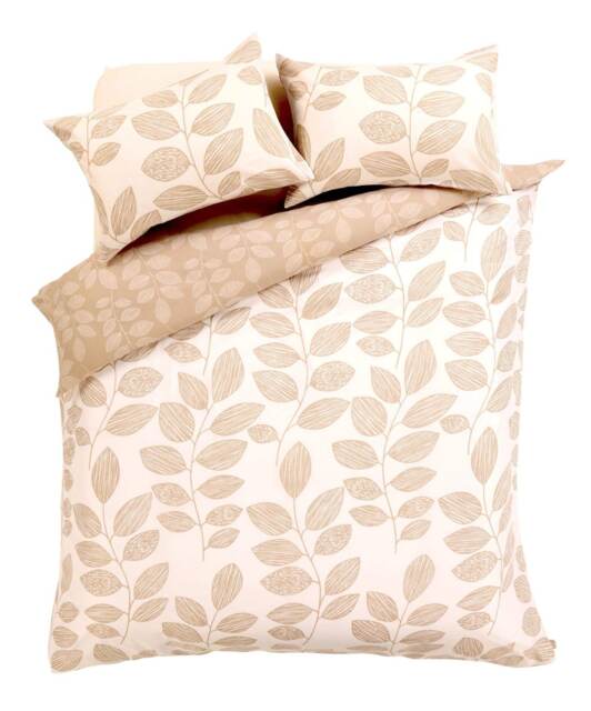 Leaves Duvet Set in Natural - Double Brown Natural Double