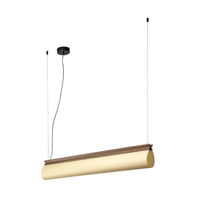 Cata LED Bar Pendant Ceiling Light Wood, Beige Shade 2700K