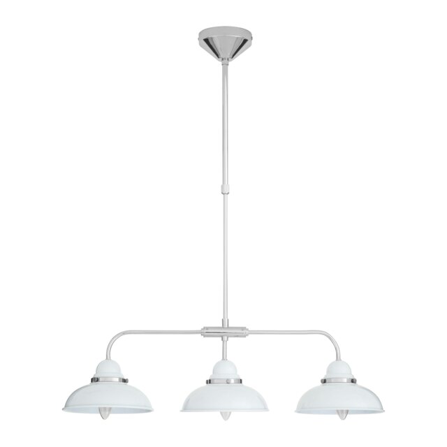 Orsina Jasper White and Chrome 3 Light Pendant Light