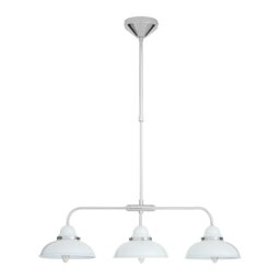 Orsina Jasper White and Chrome 3 Light Pendant Light
