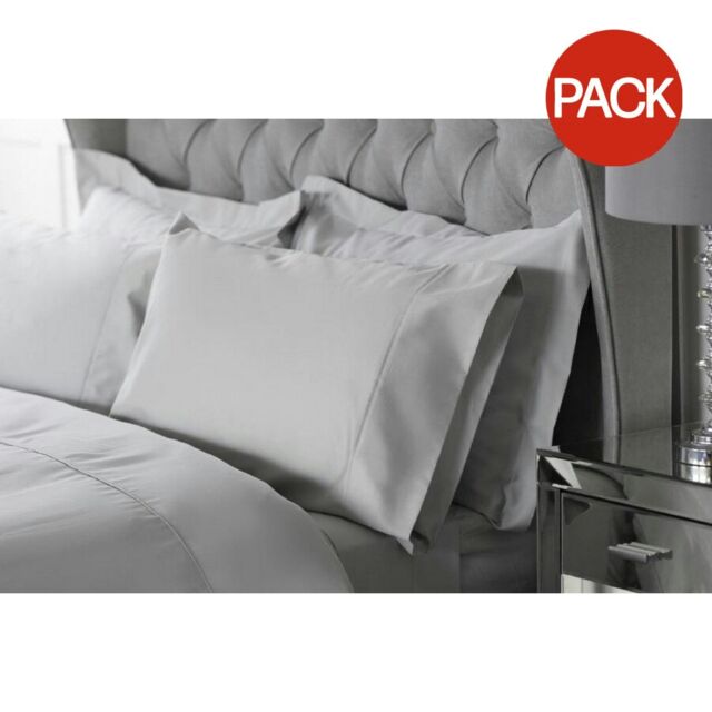 Belledorm Bamboo Housewife Pillowcase (Pack of 2) - Platinum - 76cm x 51cm