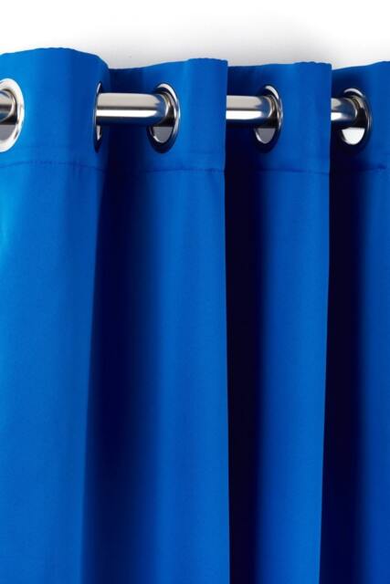 Woven Thermal Blackout Eyelet Curtains Blue 116cm x 137cm Blue Blue