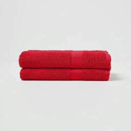 Homescapes Turkish Cotton Bath Towel Set of 2 - Red Red Bath towel 2