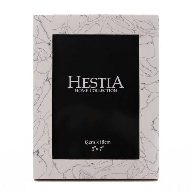 "Hestia Black & White Stone Finish Photo Frame 5""x7"" HE1866F57 Multi One Size"