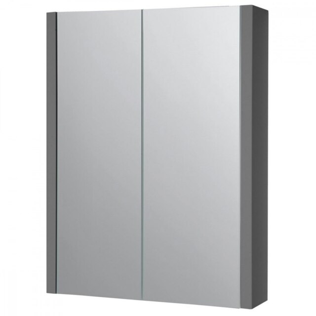 Mirror Bathroom Cabinet 500mm Wide - Storm Grey Gloss - (Urban) Grey Grey 1