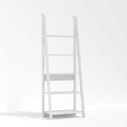 Tiva Ladder Bookcase - MDF - L38.6 x W64 x H175.4 cm - White White