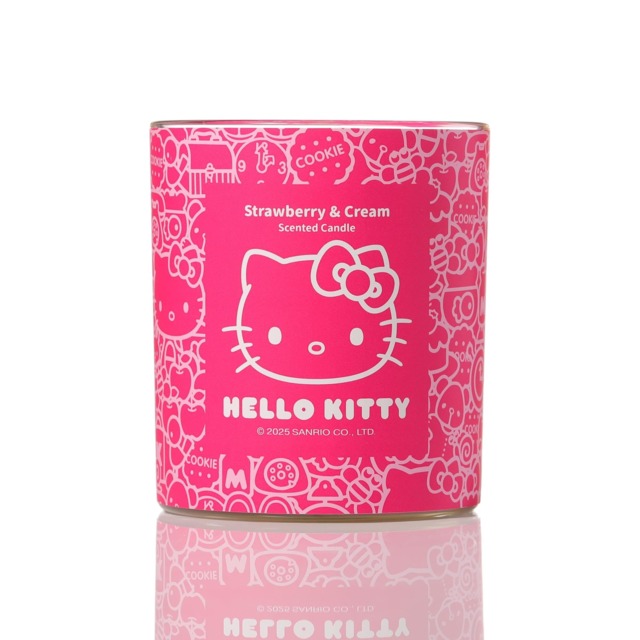 Hello Kitty Repeat Printed Candle 213g - Strawberry & Cream