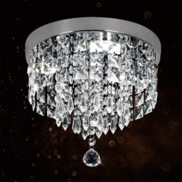 LED Crystal Ceiling Lights Mini Silver Chandelier Cool White 24x25cm