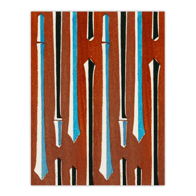 "Vintage Japanese Bamboo Pattern Retro Japan Wall Art Print Korin 12x16"""