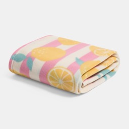OHS Lemon Stripes Polar Fleece Throw Blanket Lightweight Bedspread
