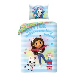 Gabby´s Dollhouse Duvet Cover Set - Blue/Multicoloured - Single Blue Single