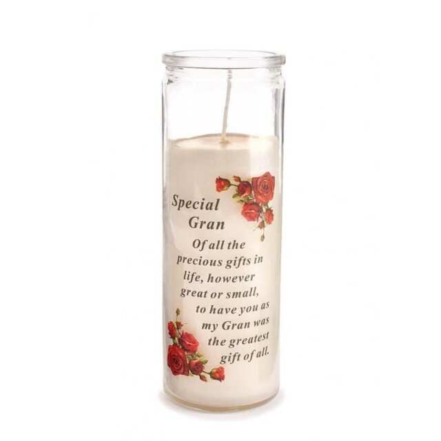 David Fischhoff Memorial Glass Candle - Special Gran White