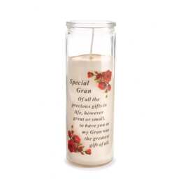 David Fischhoff Memorial Glass Candle - Special Gran White