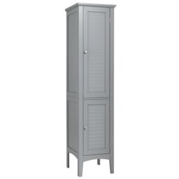 COSTWAY 5-Tier Bathroom High Cabinet Organizer Tall Grey
