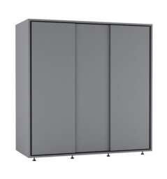 120cm 3 Sliding Doors Children Kids Wardrobe Bedroom Storage Closet Hanging Rail Grey Grey 1