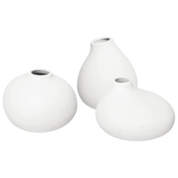 Blomus Nona Set of 3 Porcelain Vases - White