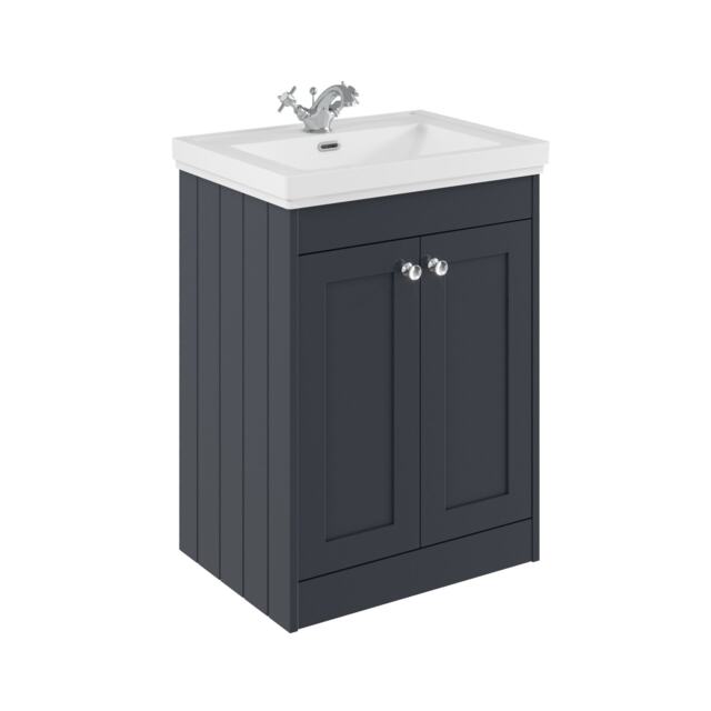 Balterley Floor Standing 2 Door Unit with Classic Basin 1 Tap Hole Grey 800 x 600 x 453mm
