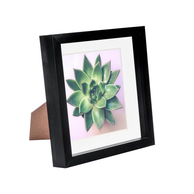 "Nicola Spring 8 x 8"" Photo Frame - Black/White Mount - 3D Photo Frame Picture Frame Box Portrait Display Case (22.5 x 22.5cm)"