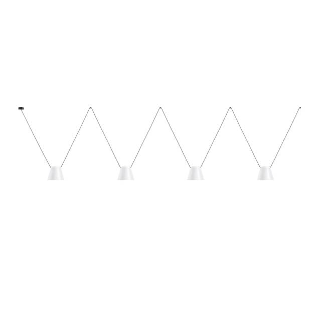 Attic Decorative Hanging Ceiling Pendant Matt White Matt Black 4x E27 / 75cm x 400cm