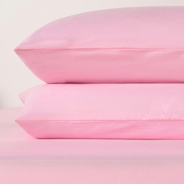 OHS 2 x Hotel Luxury Quality Bedroom Housewife Pillowcases, 50x75cm - Pink
