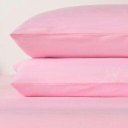 OHS 2 x Hotel Luxury Quality Bedroom Housewife Pillowcases, 50x75cm - Pink