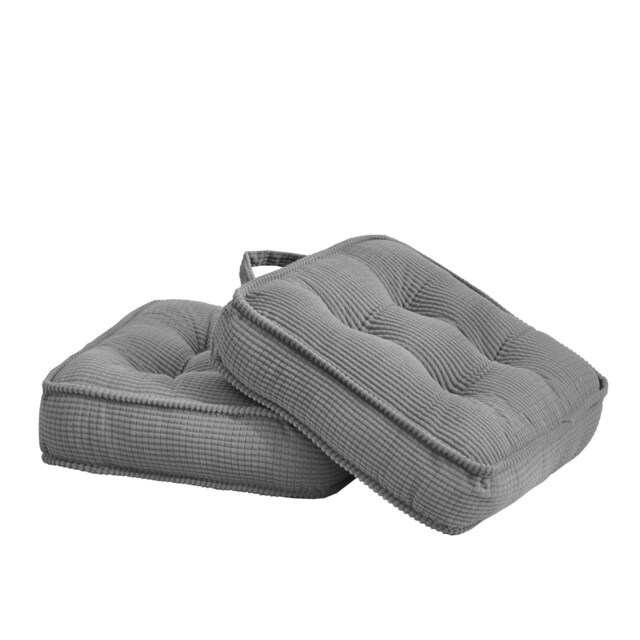 Groundlevel Outdoor Indoor Set Of 2 Seat Cushions Extra Comfort Versatile Soft Grey